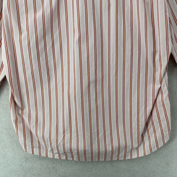 Paul Frederick Dress Shirt Mens Size MEDIUM Pink Yellow Button Up Striped - Picture 8 of 14